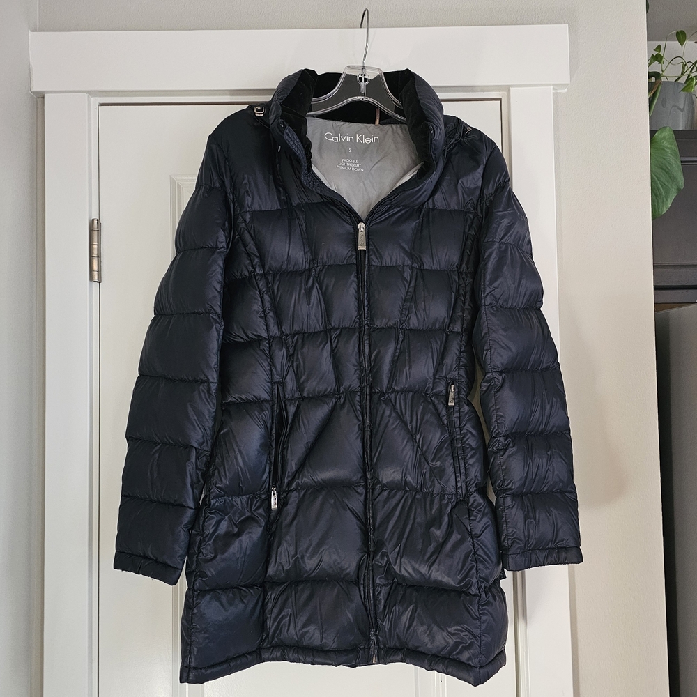Calvin Klein Navy Puffer Coat